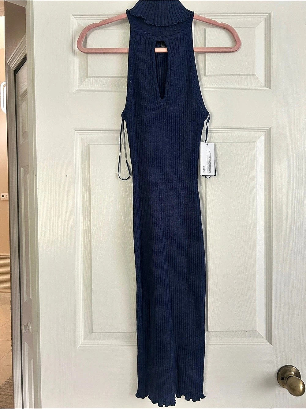 Guess Ribbed Mock Neck Maxi Dress NWT